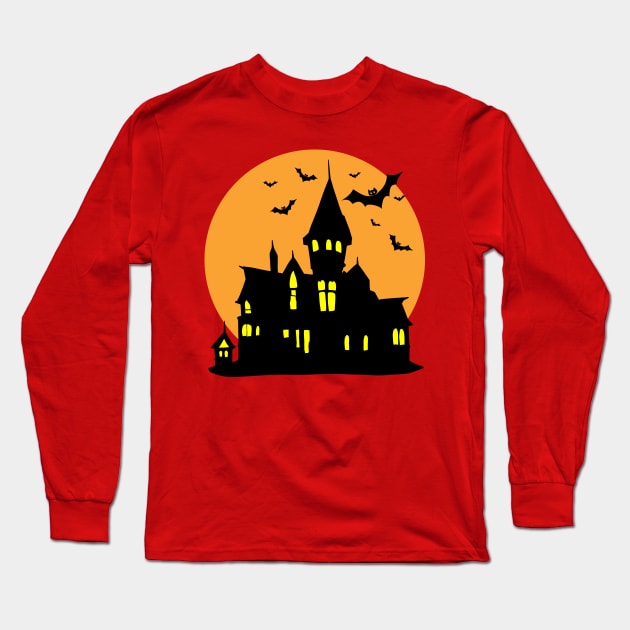 Scary Haunted House Long Sleeve T-Shirt by ShopBuzz